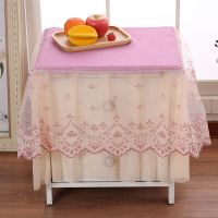 欧式全包布艺蕾丝床头柜罩耐脏卧室简约现代防尘罩多用盖巾小台布|富贵素面粉 45*50CM高40