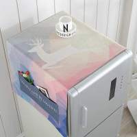 防水防油遮洗衣机罩防尘布冰箱盖布加厚棉麻布灰尘居家整理神器|七彩鹿 双开门冰箱(65*170cm)