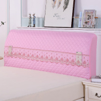 全包布艺床头罩加厚夹棉木板床头套1.5米1.8米欧式床头靠背防尘罩|粉色床头罩 1.5米