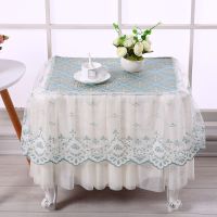 欧式全包布艺蕾丝床头柜罩耐脏卧室简约现代防尘罩多用盖巾小台布|富贵绿如意花 40*40CM高40