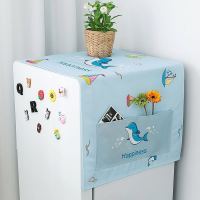 防水防油遮洗衣机罩防尘布冰箱盖布加厚棉麻布灰尘居家整理神器|小海豚 单开门冰箱(55*130cm)
