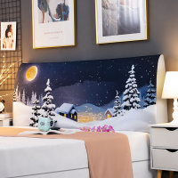 床头套罩北欧简约万能全包木床头靠背罩弹力保护套通用软包防尘布|圣诞夜111 高度50-65*长度150cm通用款