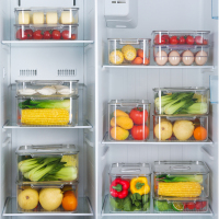 冰箱收纳盒蔬菜保鲜鸡蛋放菜的冷藏神器专用冷冻分隔带盖置物盒子