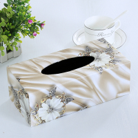 皮革抽纸盒创意时尚纸酒店专用抽盒餐巾盒欧式纸巾盒家居|玉石花 小号17*12*8.5cm