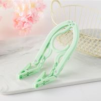 塑料衣挂旅行衣架出差户外旅行衣挂防滑旅行衣架多功能便携可折叠|多彩折叠衣架(绿色带夹子款-4只装)