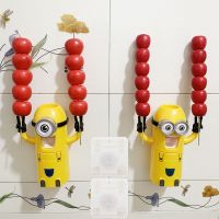 置物架吸创意免打孔挤牙膏器壁式儿童洗漱套装牙刷架自动|单眼+双眼[配2个胶贴]