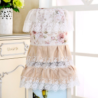 饮水机罩水桶盖巾欧式饮水机套防尘罩子布艺蕾丝简约现代客厅家用|莫奈花园咖色 标准尺寸两件套