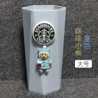 刷牙杯子卡通漱口杯可爱儿童宝宝家用创意涑牙缸洗漱情侣樕牙刷杯|孔雀蓝蓝-大-熊咖啡