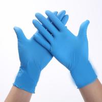 一次性手套乳胶橡胶加厚劳保耐磨工作防油防护耐酸碱工业检查丁晴|深蓝-100只盒装 M