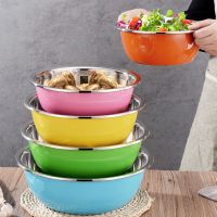 加深彩色厨房家用盆洗菜盆子不锈钢盆不锈钢盆5件套加厚洗脸盆