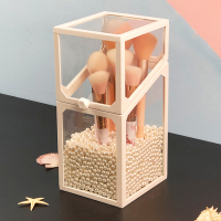 玻璃防尘化妆刷收纳桶女ins风刷具桶眉笔美妆刷子收纳盒笔筒架