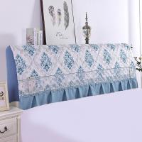 全包实木真丝床头罩/床头套保护套简约现代水晶绒/弹力夹棉防尘罩|欧花绿 2.2米高65