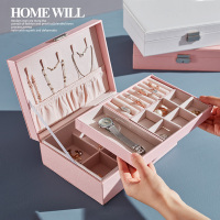 首饰收纳盒耳环耳饰耳钉项链手饰品展示架梳妆台家用发饰收拾盒子