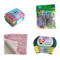 刷洗大王厨房刷锅神器钢丝球家用百洁刷碗海绵布套装组合清洁用品|抹布灰紫 图中宝贝抹布颜色可选