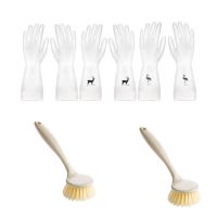 洗菜女男家用洗碗神器防水橡胶加厚洗衣服|外加2个不沾油锅刷 S码5双装(亏本价)