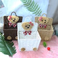 纯手工编织藤编挂篮钥匙收纳筐小饰品收纳盒化妆品收纳篮卧室客厅