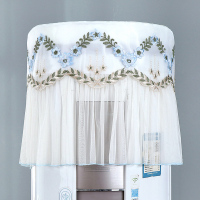 圆形空调罩开机不取防尘罩圆柱立式客厅柜式装饰盖布盖巾格力美的|乳白色苏蔓蓝色 圆柱柜机通用