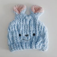 日式可爱儿童干发帽日本女童卡通吸水速干韩国公主浴帽宝宝包头巾|蓝色