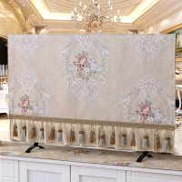 欧式布艺47寸液晶电视机盖布55寸65寸挂式电|lc欧式花-黄色 47寸(约宽度112*高度65cm)