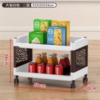 客厅卧室厨房浴室多层带轮移动置物架塑料落地储物架卫生间收纳|深咖啡色出口品质 大号[两层]