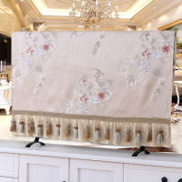 欧式布艺47寸液晶电视机盖布55寸65寸挂式电|lc竹叶扇-黄色 52寸(约宽度122*高度70cm)