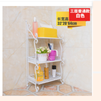 卫生间多层架厨房收纳储物层架子置物架落地式洗手间铁艺卧室客厅|白色 四层加高[可放大瓶沐浴露]