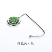 挂包钩桌边大承重学生课桌面书包挂钩金属挂包神器办公室挂包扣勾|绿色满天星钻款