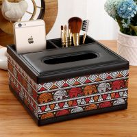 创意纸巾盒抽纸盒茶几客厅遥控器收纳盒家用餐巾纸抽盒简约可爱木|线方盒-黑象