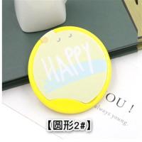 小清新折叠化妆镜插画塑料镜带梳子小ins镜子随身梳妆镜便携小号|[圆形2#]