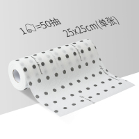 厨房挂式擦手巾家务清洁用品加厚洗碗抹布不掉毛不沾油吸水毛巾|懒人抹布波点款1卷[可水洗]