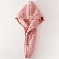 可爱洗头干发巾浴帽成人女长发速干包头巾日本吸水加厚干发帽|藕粉色双层干发帽