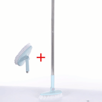 浴室地板刷硬毛长柄清洁刷卫生间浴缸刷户外瓷砖地砖去污洗地刷子|长柄清洁刷+替换刷头