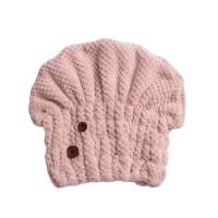 干发巾速干浴帽日本干发帽女长发加厚吸水可爱包头|藕粉成人短发干发帽