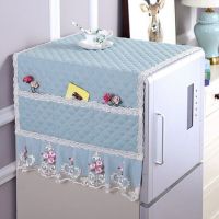 微波炉盖布单洗衣机开门对开门防尘罩罩冰箱罩盖巾滚筒布艺冰箱|加棉加厚绿 双门60x180cm