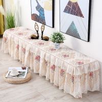 四季通用电视机罩电视柜防尘套蕾丝电视机盖布客厅电视柜防尘罩套|金玉满堂布边咖[高度40cm] 电视柜:宽45长130