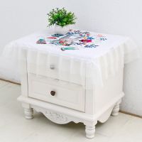 床头柜盖巾多用途冰箱罩饮水机盖布电视机罩田园系列万能盖巾防尘|小兔子 70*80cm(买三送一)