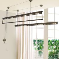 阳台手摇升降晾衣架三杆晾衣杆单双杆式加厚自动室内晒被凉衣架|香槟色(不) 三杆(加宽加厚)1.5米无衣架