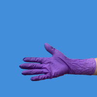 一次性手套乳胶加厚耐磨洗碗美染发薄膜劳保橡胶手套|12寸加长加厚正紫色100只 S小码(7-8)