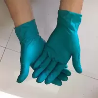 一次性手套乳胶加厚耐磨洗碗美染发薄膜劳保橡胶手套|绿色50只 M中码(8-9)