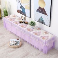 四季通用电视机罩电视柜防尘套蕾丝电视机盖布客厅电视柜防|金玉满堂沙边紫[高度40cm] 电视柜:宽45长240