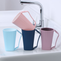 塑料刷牙杯家用洗漱杯情侣一对漱口杯缸北欧ins简约创意定制刻字|4杯【蓝色粉色深蓝色藕粉色】