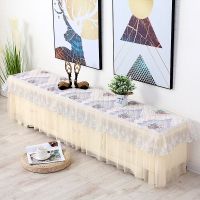 四季通用电视机罩电视柜防尘套蕾丝电视机盖布客厅电视柜防|金玉满堂沙边灰【高度40cm】 电视柜：宽45长180