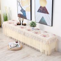 四季通用电视机罩电视柜防尘套蕾丝电视机盖布客厅电视柜防|金玉满堂沙边咖[高度40cm] 电视柜:宽45长220