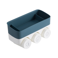 壁挂式牙刷置物架刷牙杯套装免打孔卫生间漱口杯牙缸收纳架|深海蓝