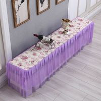 四季通用电视机罩电视柜防尘套蕾丝电视机盖布客厅电视柜防|花之密语紫[高度40cm] 电视机:宽95高60[37寸]