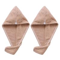 毛巾浴帽洗头发吸水速干干发帽的女可爱干发神器巾包头快速|咖啡色1条+咖啡色1条