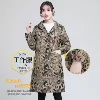 新款迷彩罩衣成人男女围裙居家透气中长款工作服秋冬劳保大褂定制