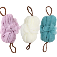 大号洗澡沐浴球泡澡球可爱少女搓澡搓背起泡洗浴用品沐浴花洗澡巾|浴花搓背条(白色+紫色+蓝色)