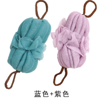 大号洗澡沐浴球泡澡球可爱少女搓澡搓背起泡洗浴用品沐浴花洗澡巾|浴花搓背条(蓝色+紫色)