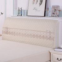 床头罩弹力软包加厚夹棉床头防尘罩床头靠背套1.5米1.8实木床头罩|米色床头罩 2米(加大)